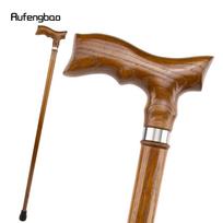 Geltona medinė vienguba madinga lazda, dekoratyvinė Cospaly vakarėlis vaikšto lazdelė Helovinas Mace Ramentų lazdelė Crosier 93cm