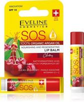 Lūpų balzamas Eveline Cosmetics SOS 100% organinis argano aliejus vyšnių, 4,5 ml