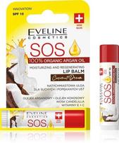 Lūpų balzamas Eveline Cosmetics SOS 100% Organic Argan Oil Coconut Dream, 4,5 ml