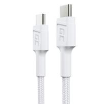 Kabelis Baltas USB-C Type C 30cm Green Cell PowerStream su greito įkrovimo Maitinimo tiekimas 60W, Ultra Charge, Quick Charge 3.0