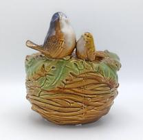 Keraminis gėlių vazonas Paukščiai, 17x17x18 cm