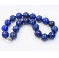 Lapis lazuli mėlynas apvalus 12 mm vėrinys 18 colių