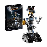 Mokslinės fantastikos komedijos vedėjas:Johnny Five Johnny 5 karinio roboto konstruktoriaus žaislų rinkinys su popieriniu vadovu ir spalvų dėžute, 369 detalės vaikams