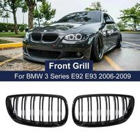 Priekinio buferio grotelės BMW E92 E93 M3 2006-2009 blizgios juodos spalvos dvigubos linijos grotelės automobilio stilius lenktyninės grotelės atsarginė dalis