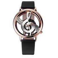 Fashion Women Watches Note Music Notation Leather Analog Quartz Wrist Watch juoda