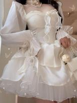 Pavasario paplūdimio Solid Fairy Kawaii Suknelė Moteriška ilgomis rankovėmis Dizaino Lolita Mini Suknelės Moteriška laisvalaikio Korėjietiška madinga vientisa suknelė S smėlis