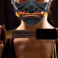 Samurajaus kaukė Japoniškas Helovino dekoras Rolės Veido rekvizitas vyrams moterims Kostiumas Dovanos Cosplay rekvizitai