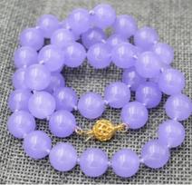 10 mm Natūralaus violetinio nefrito apvalūs brangakmenių karoliukai vėrinys 18''
