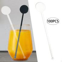 100 vienetų sukamieji gėrimai, gėrimų maišyklės, maišymo grėblys, ilgis 7,07 colio kava juoda
