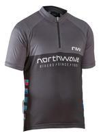 Dviratininko marškinėliai Northwave Force EVO Junior S/S black-radiant red