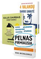TOP verslo KNYGŲ RINKINYS. 4 valandų darbo savaitė + Gilus darbas + Pelnas pirmiausia - Timothy Ferriss, Cal Newport, Mike Michalowicz