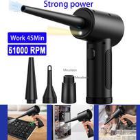 Wireless Air Duster 60000 RPM dulkių pūtimo pistoletas USB suspausto oro pūstuvo valymas, skirtas kompiuterio nešiojamojo kompiuterio klaviatūros kameros valymui USB juoda