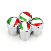 4 X Italijos vėliavos logotipas metalinių ratų padangų vožtuvų dangteliai uždengia automobilio dekoravimo priedus Fiat 500 Abarth 500x 5000l Panda
