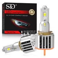 2vnt 40000LM H15 LED lemputės Canbus Mini tolimųjų šviesų priekiniai žibintai belaidžiai CSP turbo automobilių dienos žibintai Auto DRL 6500K, skirti Mazda / BMW / Mercedes / Carave / VW