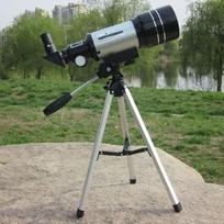 Profesionalus monokulinis astronominis teleskopas, optinis teleskopas, 150x refrakcinis priartinimas su trikojo mokslo dovana vaikams sidabras