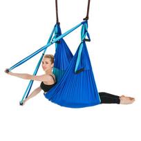 Reverse Aerial Yoga Hamakas 6 rankenų, neelastingas, atvirkštinės gravitacijos dvispalvis fitneso hamakas red