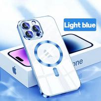 Prabangus belaidžio įkrovimo Magsafe telefono dėklas, skirtas iPhone 15 14 13 12 11 Pro Max Plus skaidrus magnetinis elektrolito buferio dangtelis For iphone15