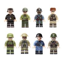 Kariniai II pasaulinio karo armijos kareiviai minifigūrėlės iš skirtingų šalių statybinių kaladėlių kaladėlės Kalėdų gimtadienio dovana berniukams vaikams No Box