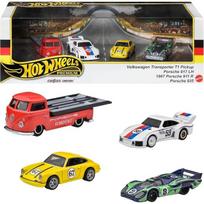Hot Wheels Premium Diorama Modeliukas Porsche 917 LH, Volkswagen Transporter T1 Pickup, Porsche 935, 1967 Porsche 911 R