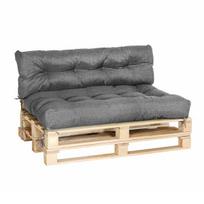 Pagalvių komplektas paletėms, 2 dalys - 1 x sėdynės pagalvė 120x80 + 1 x šoninė pagalvė 120x40 cm - pagalvės laukui ir vidui - atspari vandeniui ir UV spinduliams