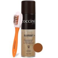Zomšos ir verstos odos atnaujintojas Coccine Nano Ravvivant, rudas, 250 ml + Zomšinių ir nubuko batų šepetys