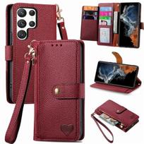 Užtrauktuku užsegama piniginė telefono dėklas Samsung Galaxy S24 S23 Ultra S22 S21 FE S20 Plus M54 M14 M53 M33 M13 M52 M32 su dirželiu odinis viršelis Samsung S24 Ultra