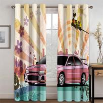3D Šešėliavimo Užuolaidos Genėjimui Šaunūs Automobilių Raštai 2 Vnt Svetainės Miegamojo Dekoravimui 100W130H(CM)40x51in&Hook