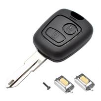 Nuotolinio rakto korpuso dėklas, skirtas Peugeot 107 207 307 408 Citroen C1 C2 C3 C4 C5 2 mygtukų mikro jungiklis, automobilio raktelio pakabos dangtelis, keičiamos dalys