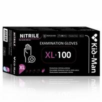 Juodos vienkartinės pirštinės Kid-Man nitrilas XL