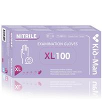 Violetinės vienkartinės pirštinės Kid-Man nitrilas XL, NIGLXL100