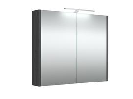 Veidrodinė spintelė Serena su LED apšvietimu 80 cm, juodas ąžuolas 1402501