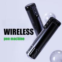 Belaidis tatuiruočių mašinėlės rašiklis, rotacinis, 3,5 mm eiga, 1700 mAh didelės talpos baterija, kūnui meno artistui juoda