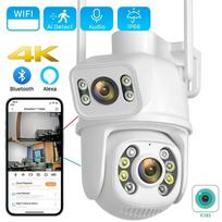2024 m. Nauja 8MP 4K PTZ Wifi kamera lauko dvigubu objektyvu su dvigubu ekranu Ai Human Detect automatinis sekimas naktinio matymo lauko stebėjimo kamera ICSee EU Plug
