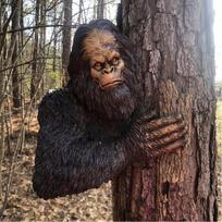 Orangutano drovus sniego senio medžio statula, orangutano 3D dervos medžio pakabuko puošmena