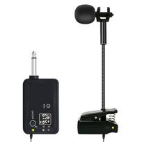 UHF belaidžiai instrumentai Mikrofonas Saksofonas Mikrofonas Siųstuvas Imtuvas Rinkinys Plug & Play Pick juoda