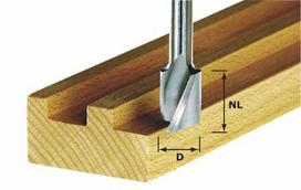 Spiralinė griovelių freza su galiniais ašmenimis Festool 16/50 mm