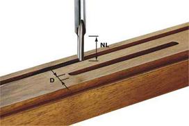 Vienašonė griovelių freza su galiniais ašmenimis Festool 15/48 mm