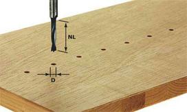 Kaiščių skylių grąžtas Festool; 10x53,5 mm