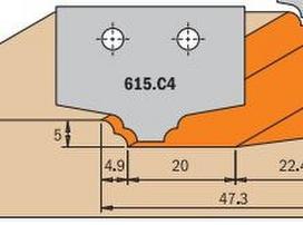 Profiliniai frezavimo galvų peiliai CMT 615.C4; 1 vnt.