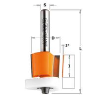 Kopijuojanti freza CMT; S=6 mm; D=12,7 mm; su guoliu