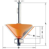 Nuožulnų freza CMT; S=6 mm; D=22,2 mm; su guoliu