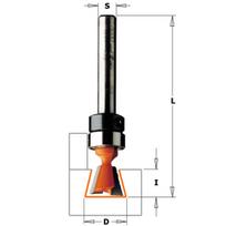 Galinė-dygių freza CMT; S=1/4''; D=9,52 mm; su guoliu