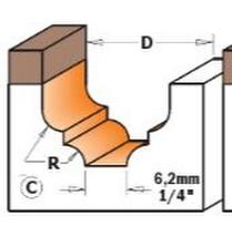 Profilinė freza CMT 865.301.11B; 19/12,3 mm su guoliu