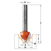 Kampų formavimo freza CMT; S=12 mm; D=25,4 mm; R=3,2 mm