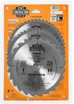 Pjovimo diskas medienai CMT Contractor; 216x2.4x30; Z24/Z48/Z48; 15°; 3 vnt.