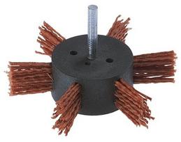 Nailoninis apvalus šepetys Wolfcraft 100x10 mm; HEX 1/4'' grubus