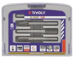 Kietmetalio frezų rinkinys Tivoly HALF BOX; 5 vnt.