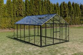 Šiltnamis Gampre Sanus Glass XL (plotis 2,9 m) stiklas 4 mm 4,30 m antracitas