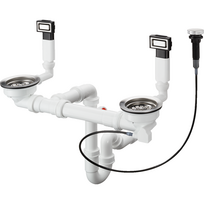 Sifonas plautuvei Hansgrohe su automatiniu dugno vožtuvu ir persipildymo rinkiniu D15-11, 43932800
