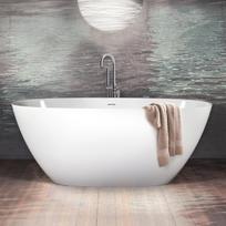 PERLA 1600x750 vonia akmens masės Balta blizgi